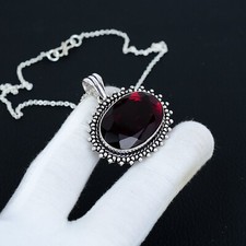 Red garnet necklace handmade - garnet,