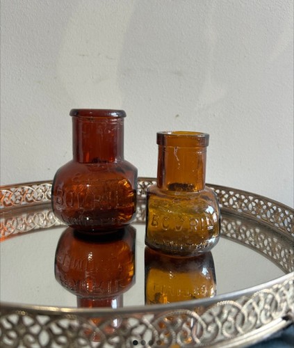 Antique amber glass bovril - amber,