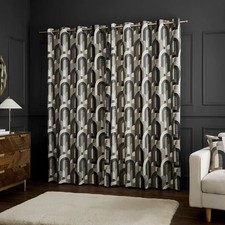 Dunelm Alvin Geometric Jacquard Eyelet Curtains - 66” (168cm) X 90” (228cm)