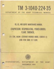 TM3-1040-224-35 Compressor Reciprocating Power Drive Flame Thrower M4 Repair usa