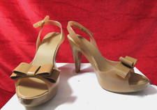 Melissa Mocha Nude slingback with bow  High Heels Shoes UK 4, EU 37