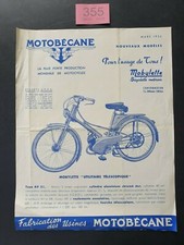 RARE MOTOBECANE MOTORISED BICYCLETTE/ MOPED D/SIDED BROCHURE 1956 FRANCE