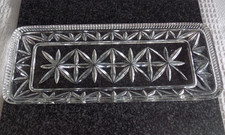 Vintage Rectangular Pressed Glass Serving Tray Platter Sandwiches