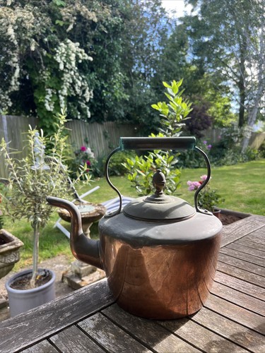 Antique old copper kettle - old,