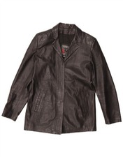 SERGIO VALENTINO Womens Leather Jacket IT 42 Medium Black Leather UR15