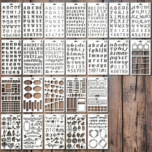 24pcs letter stencils for - stencils,