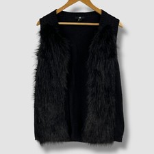 H&M Womens Black Faux Fur