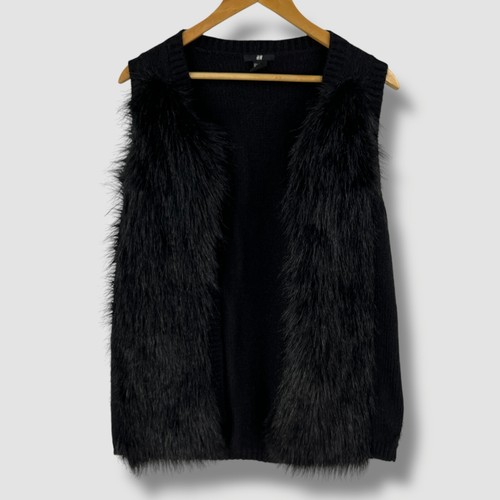Womens black faux fur - h&m,
