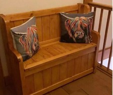 Large Stained Brown Heavy Duty monks bench storage Seat