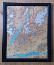 Loch Rannoch & Loch Ericht Scotland -Framed Original 1937 Bartholomew Cloth Map 