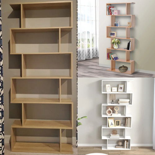 Large wooden bookcase shaped - s,