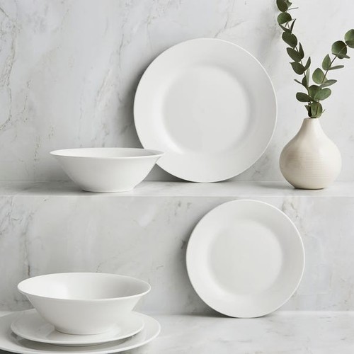 White rim piece dinner set - white,