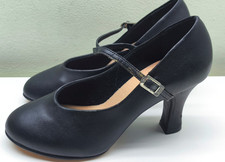 Bloch black leather high heeled character shoes size UK 5 NEW