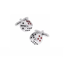 Silver Dice Cufflinks Gamble Roll Present Lucky Charm Throw Good Luck Poker UK
