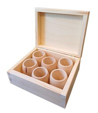Wooden Box with 6 Napkin Rings