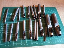 SMALL JOB LOT LEATHER/PAPER HOLE PUNCHES. VARIOUS SIZES X 20.