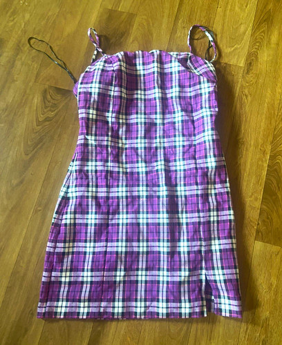 Bershka purple plaid strappy - bershka,