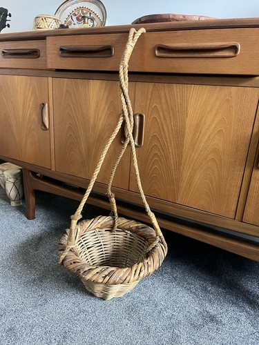 Vintage wicker hanging basket - wicker,