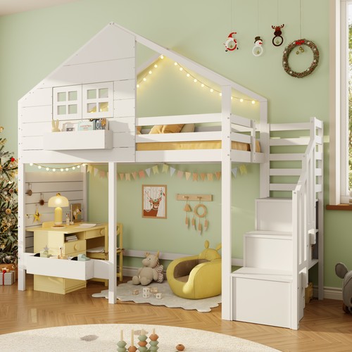 Kids wooden twin - kids, bunk