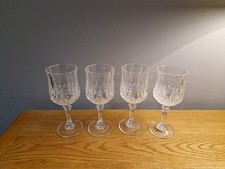 4 Vintage Cristal d'Arques France Lead Crystal Wine Glasses – Lovely Cut Design