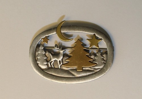 Deer pine trees - pine, night
