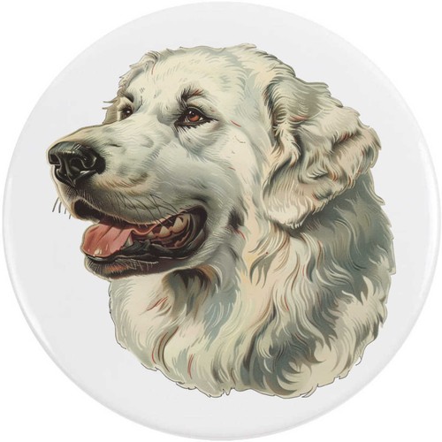 Pyrenean mountain dog button - mountain,