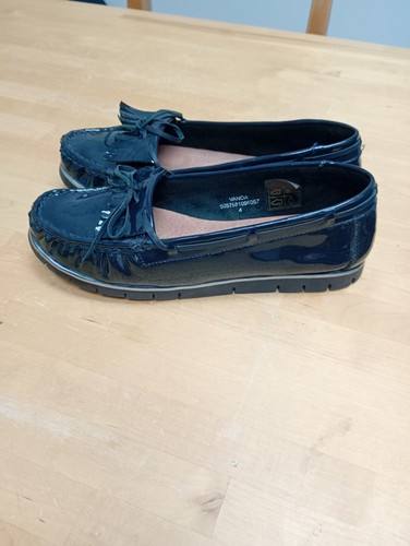 Ladies lotus navy patent - ladies,