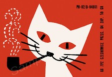 SMOKING CAT VINTAGE A2 POSTER