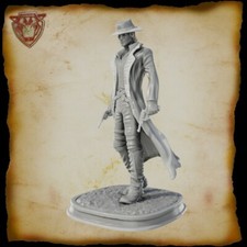 Cowboy Gunslinger - Wild West stranger western Bandit 28mm + 6" display model
