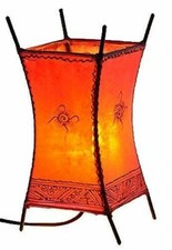 Oriental Moroccan Floor Lamp Leather Henna Light CarreS