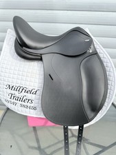 15.5 Inch Pony Black Tekna Dressage Saddle Adjustable Gullet  Currently M/W