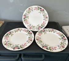 Set of 3 Wedgwood Hathaway Rose Dinner Plates - Pink Flowers