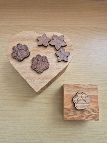 Two wooden trinket - boxes, dogs