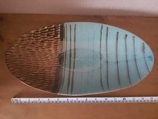 39cm long  Teal / Bronze fruit / Candle / potpourri dish       [B9]