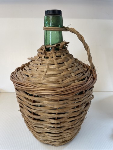 Vtg wicker wrapped - vtg, demijohn