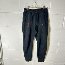 Nike Joggers Mens Small Black Liverpool Tech Fleece Tracksuit Football Swoosh