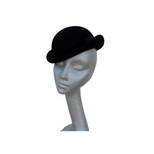 Derby - Black 40/50s style handmade bowler/percher hat ASCOT WEDDING