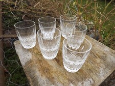 STUNNING Set of 6 Waterford Colleen Pattern Whisky Tumbler glasses