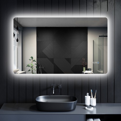 Backlit bathroom mirror with - backlit,