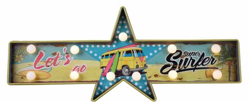 Vintage metal led sign - metal, 3d