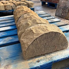 New Saddleback Natural Stone Half Round Wall Coping - Per Foot