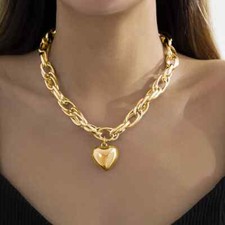 Link Chain Necklace Heart
