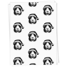 'Guinea Pig Wearing Santa Hat' Gift Wrap / Wrapping Paper / Gift Tags (GI051065)
