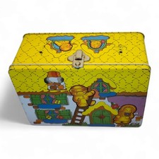Vintage 1980's Gingerbread Man Lunch Box Metal Tin, Collectable - No Handle