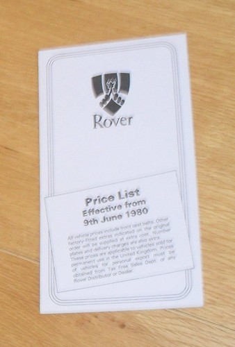 Rover sd1 price - price, 1980