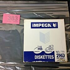 383/ IMPEGA--1.44GB--DOS FORMATTED---DISKETTES--10 PACK UNIT--2HD-NEW AND SEALED