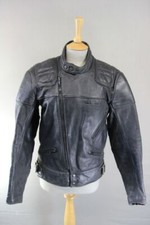 CLASSIC BRITISH MADE SPORTEX DOLOMITE BLACK LEATHER BIKER JACKET 38-40 INCH