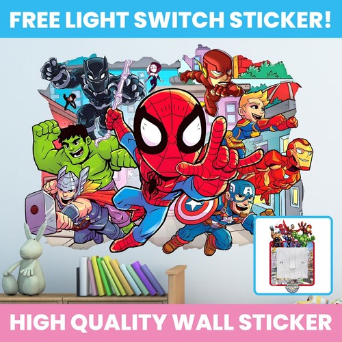 Avengers hole wall sticker - avengers,