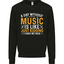 A Day Without Music Tekno Hip Hop Metal Kids Sweatshirt Jumper