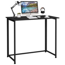 Large Black Folding Office Desk Table Computer Laptop Writing Table Gaming Desk
